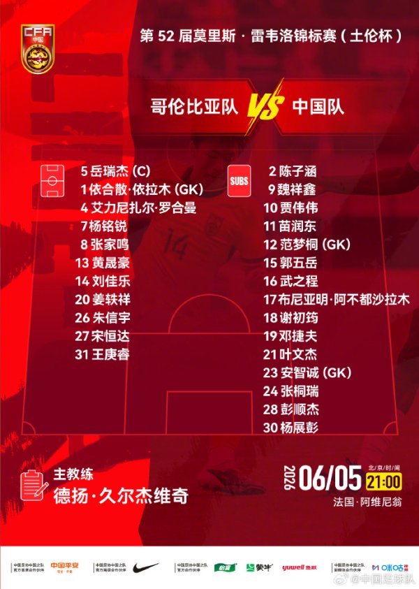 2026FIFA世界杯赛事官网入口 土伦杯1比0力克哥伦比亚，U19国足带球入场+门将开挂，你就说赢没赢吗