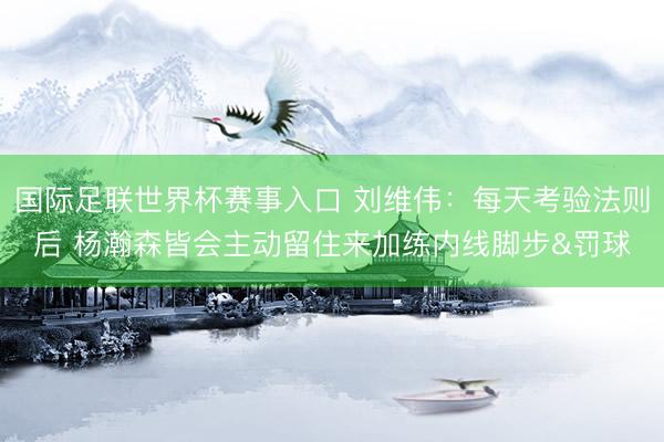 国际足联世界杯赛事入口 刘维伟：每天考验法则后 杨瀚森皆会主动留住来加练内线脚步&罚球