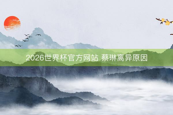 2026世界杯官方网站 蔡琳离异原因