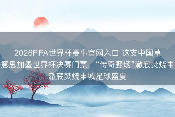 2026FIFA世界杯赛事官网入口 这支中国草根队获得好意思加墨世界杯决赛门票，“传奇野场”澈底焚烧申城足球盛夏